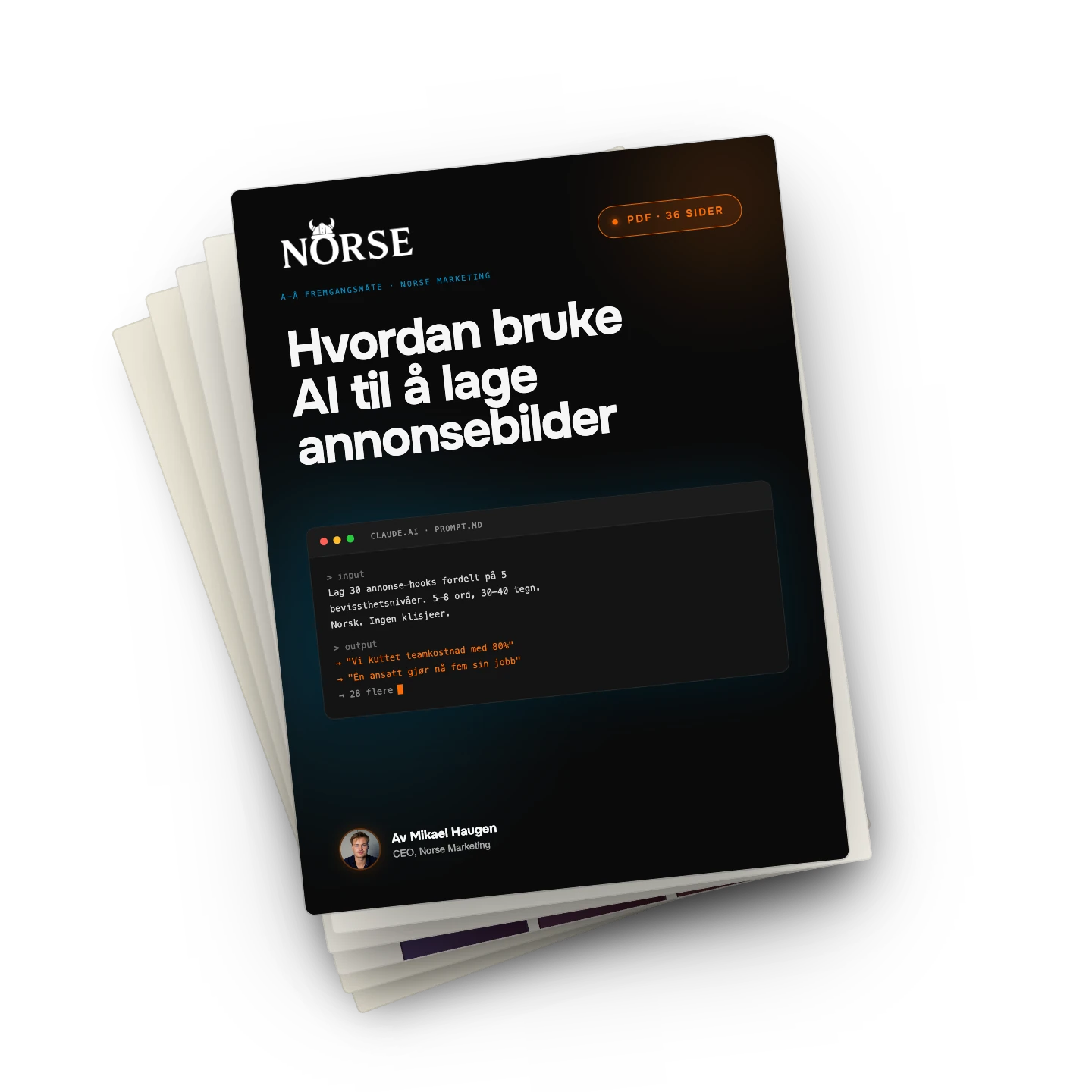 Forside av guiden: 30 annonsebilder med AI