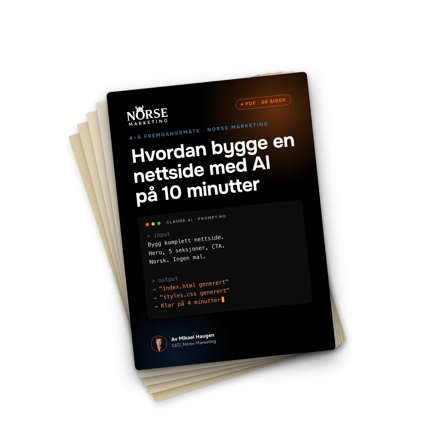 Forside av guiden: Lag nettside med AI