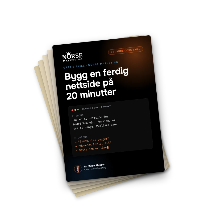 Forside: Bygg en ferdig nettside på 20 minutter